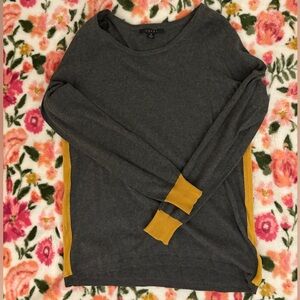 Grey women’s sweater with yellow details